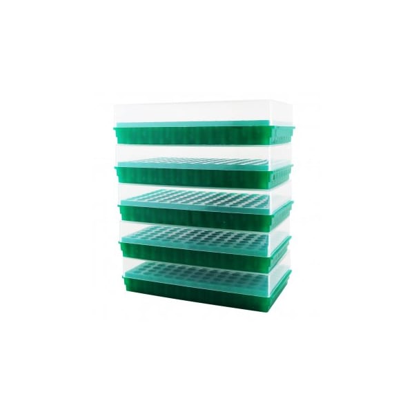Scientific Specialties Flipper Micro-Tube Racks, 96 Capacity, Green, 5/PK 145911 - main